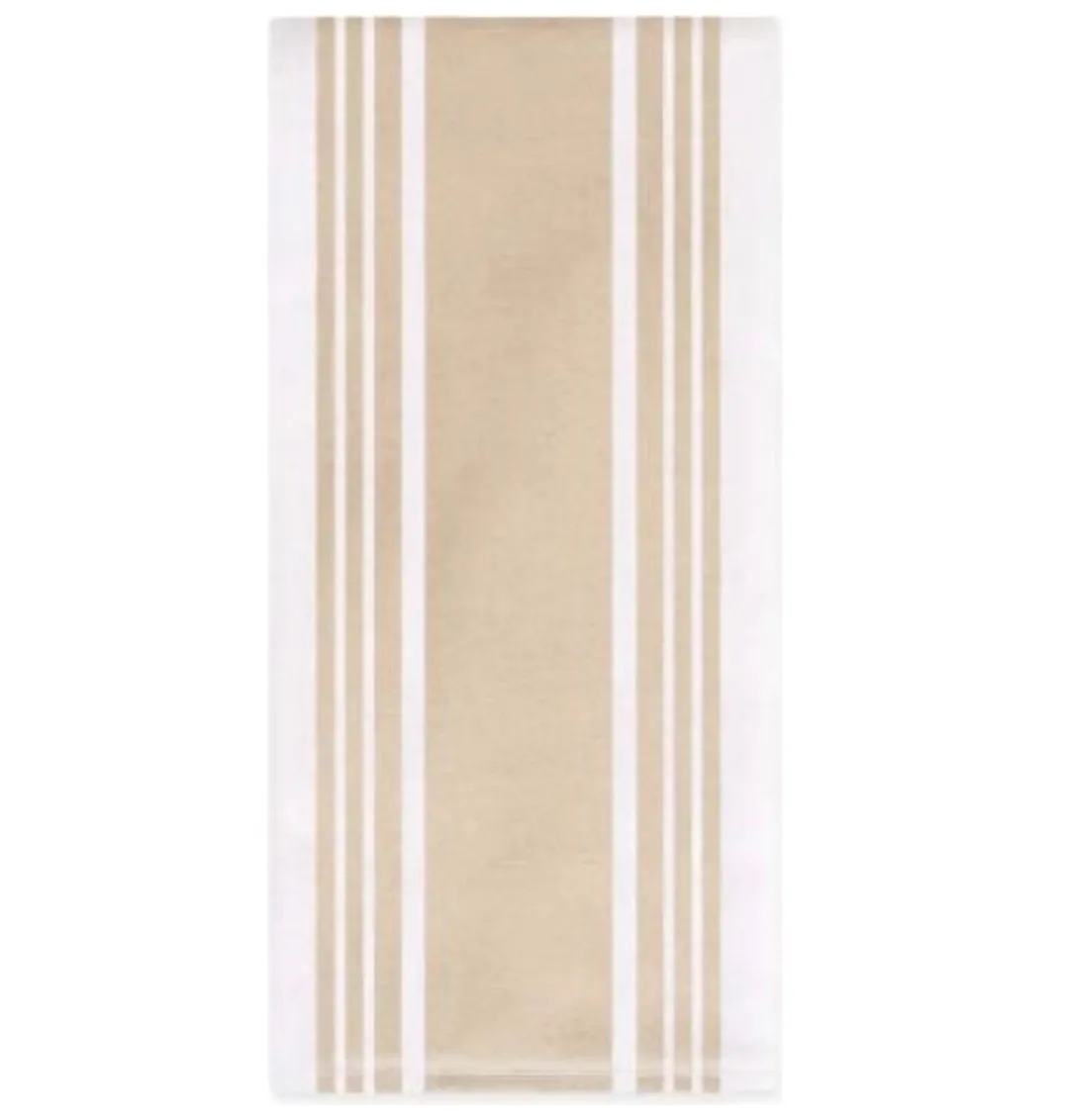 All-Clad Striped Dual Kitchen Towel – Almond