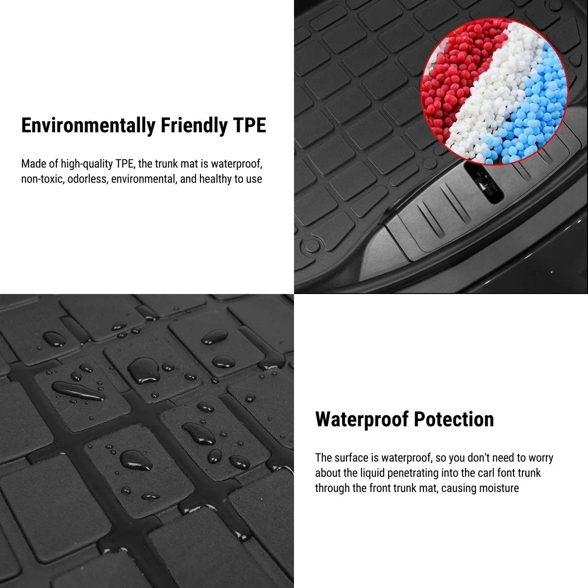 All Weather TPE Front Rear Trunk Mat for Tesla Model 3
