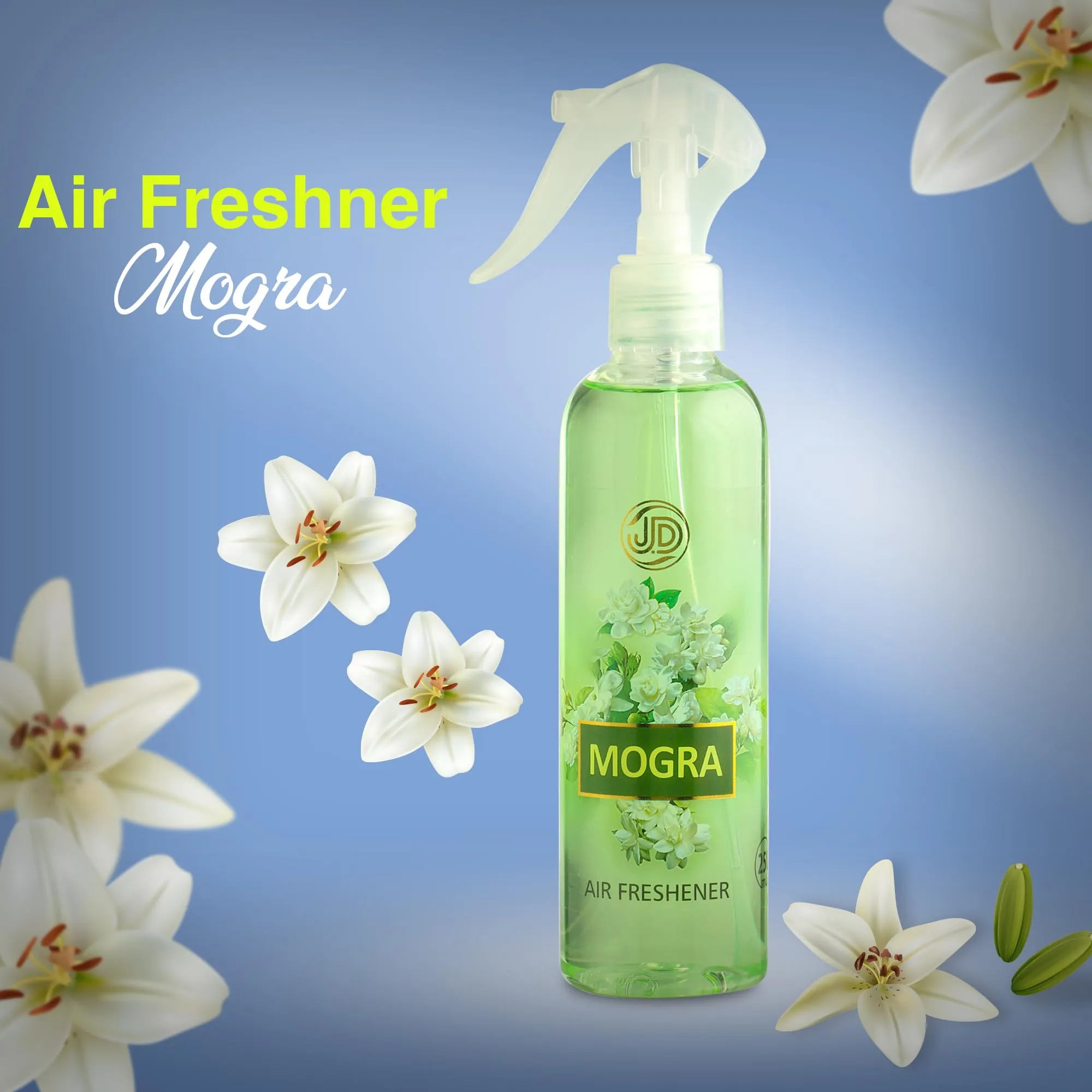 JETHARAM DAWARJI INTERNATIONAL Mogra Air Freshener - 250ml | Refreshing Room Spray | Invigorating Aromatherapy for a Wave of Freshness