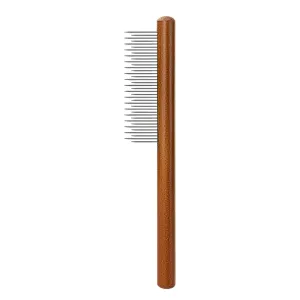 Pet Dander Remover Brush Cat Comb Detangling Flea and Removing Grooming Tool for and Adult Cats with Green Friendly Wood Handle