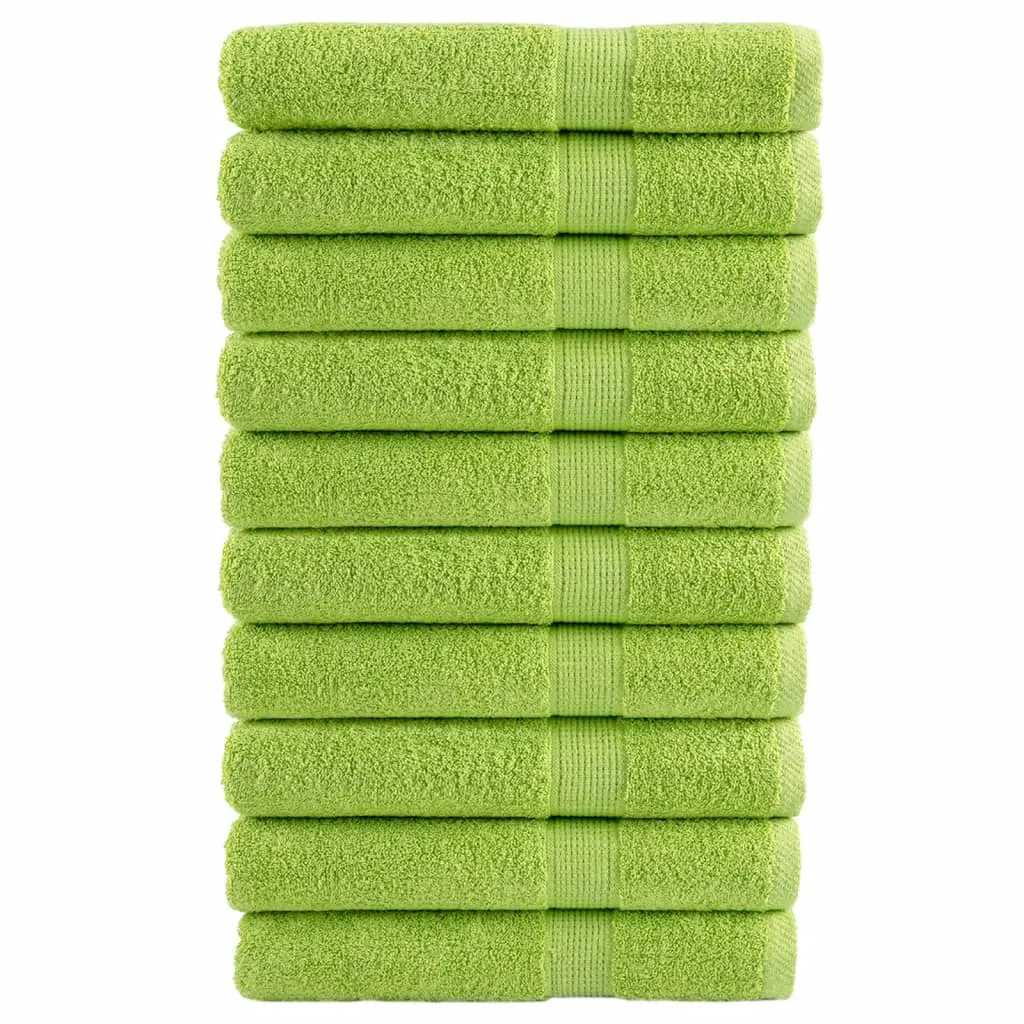 Premium Towels 10 pcs Apple Green 100x200 cm 600 gsm 100% Cotton