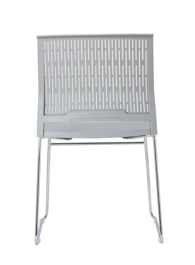 Stackable Conference Chair with PP Glass Fiber Back and Seat - Chrome Metal Legs